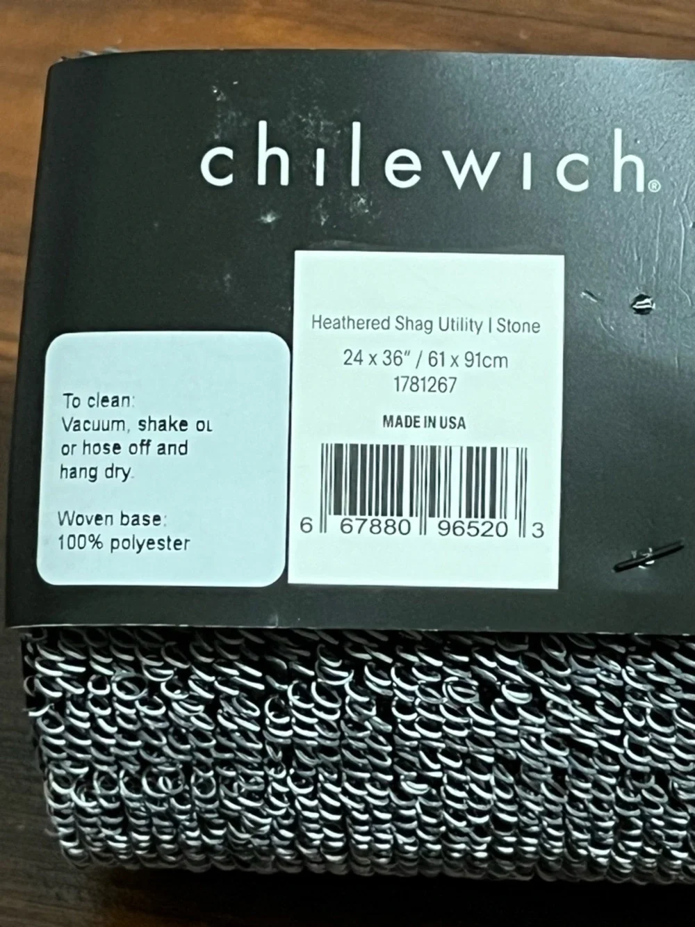 Chilewich Shag Indoor/Outdoor Mat, 2' x 3' Gray